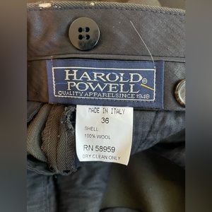 Vintage Harold Powell Slacks, Made in Italy, 100% Wool
